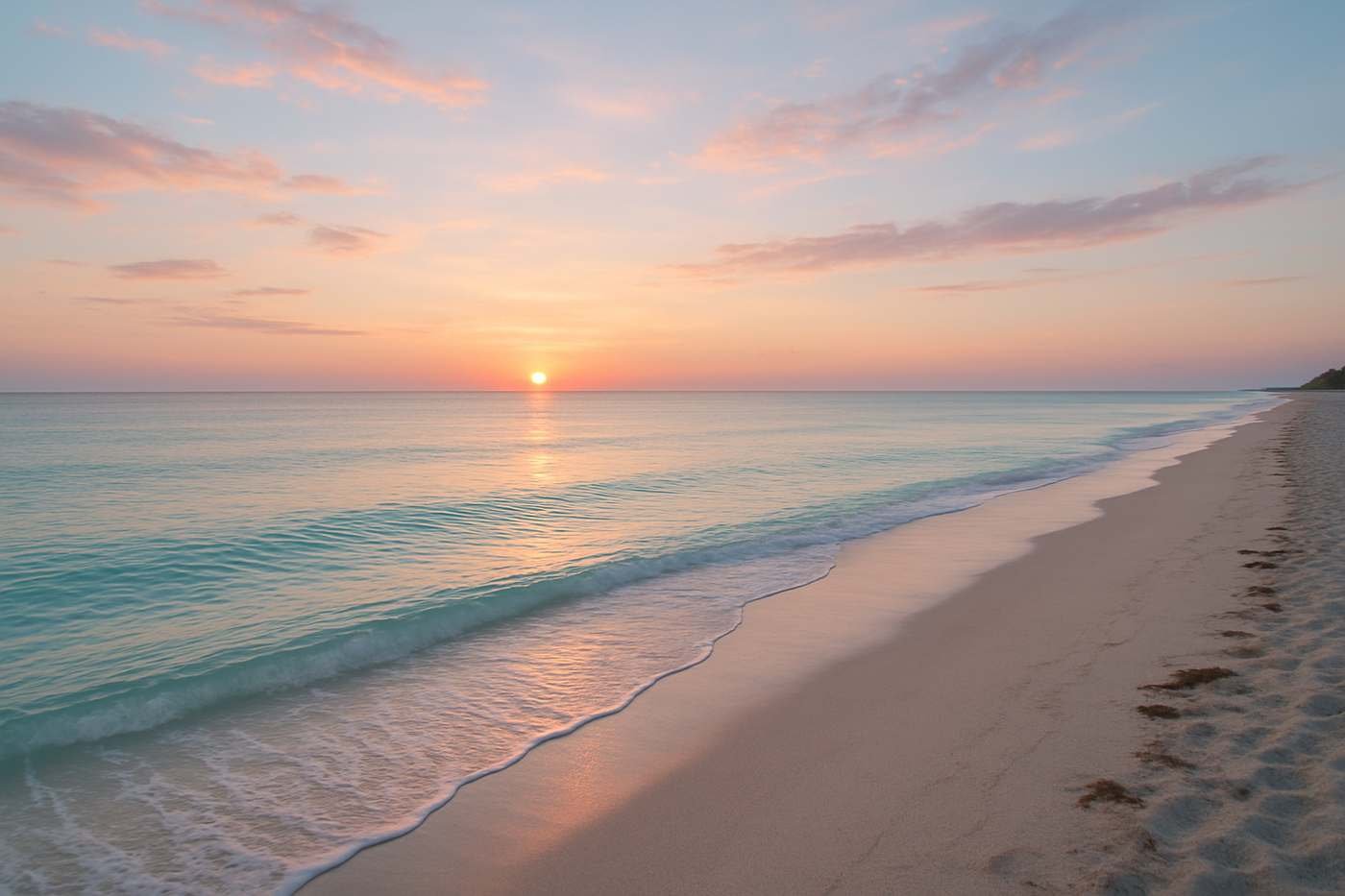 A serene Florida beach at sunrise near Florida