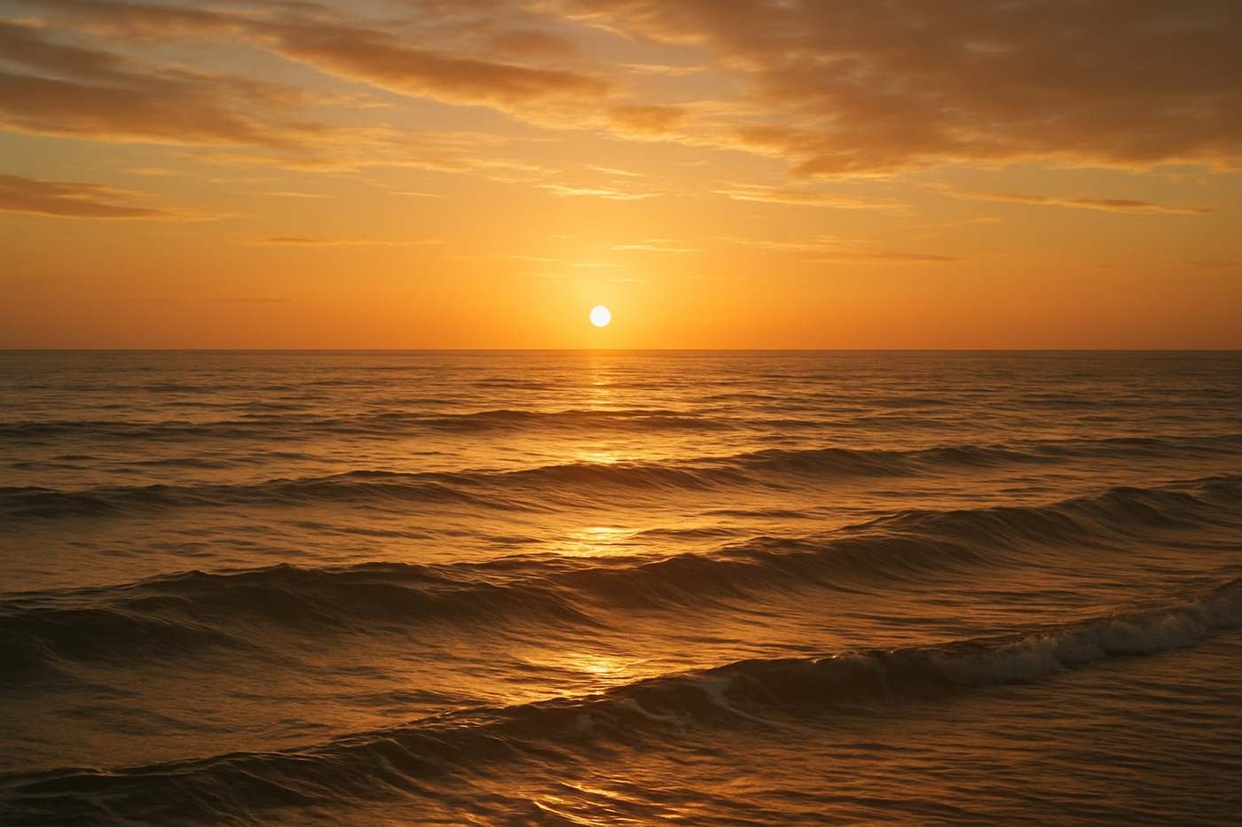 A golden ocean sunset near Jacksonville, FL