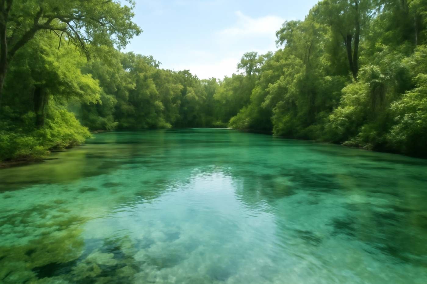 A crystal-clear Florida spring near Miami, FL